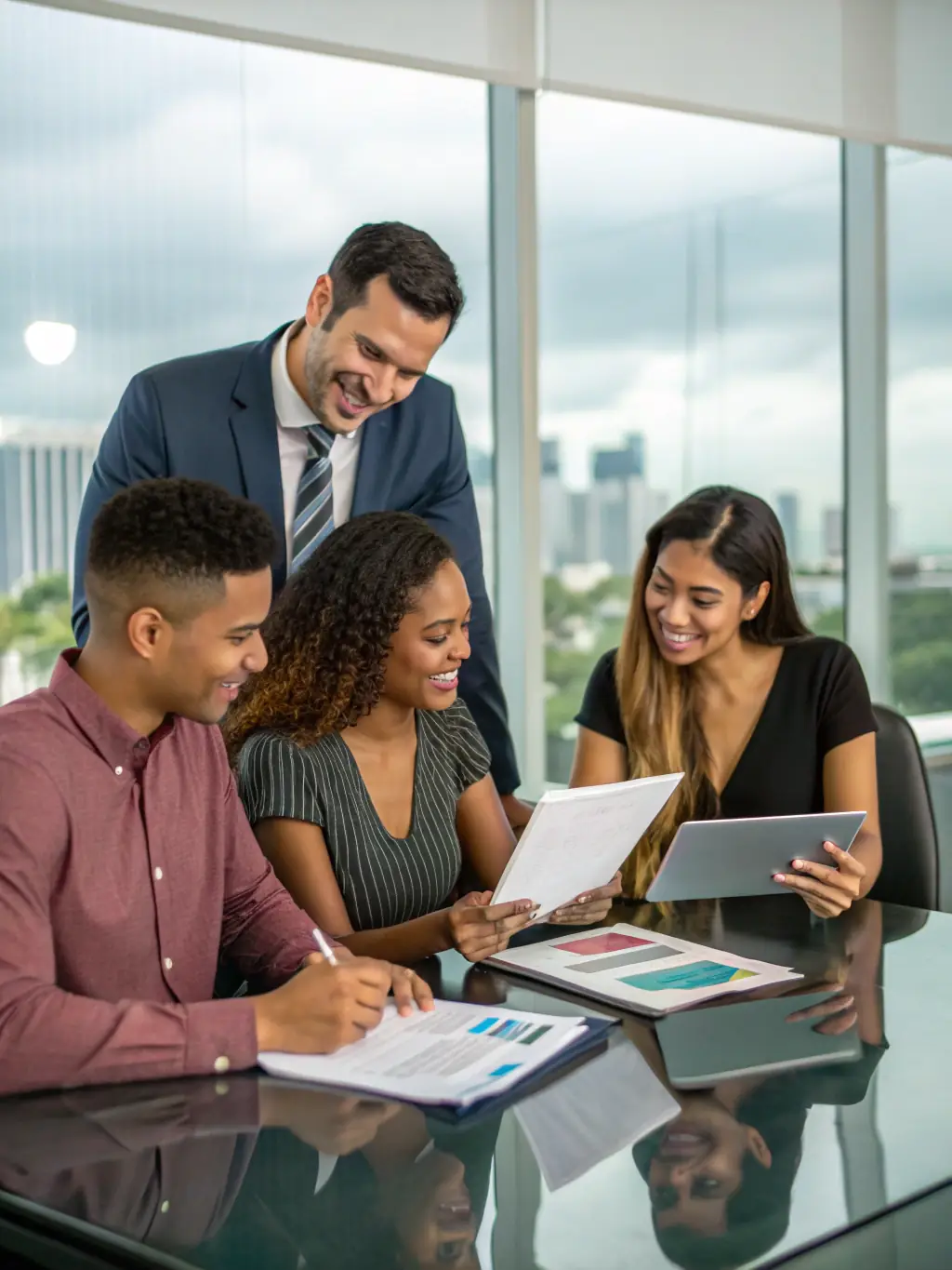A diverse group of people planning their financial future with Aanisha's guidance, showcasing the broad appeal of financial coaching.